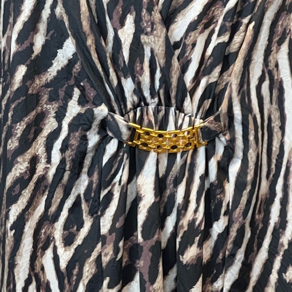 Signature Collection Ladies Plus Size A-Lime Dress Caftan Neutral Animal Print - Picture 4 of 6